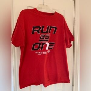 MENS HOUSTON ROCKETS SHIRT RED 2019 PLAYOFF ROUND ONE SPORTS XL